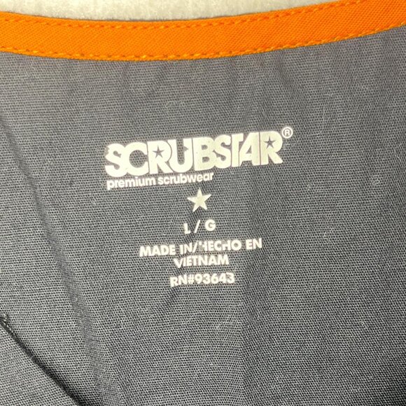 ScrubStar Black Scrub Top Large Workwear Stretch - Picture 2 of 3